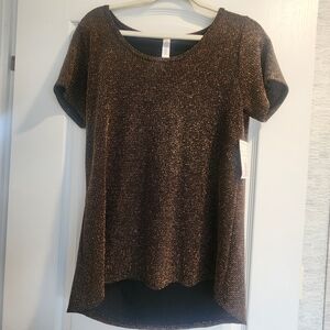 Lularoe Elegant Black and Gold Women's Classic T Size M BNWT